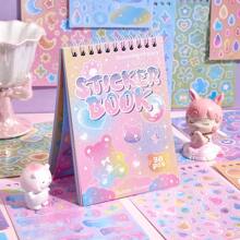 30 Sheets Cute Cartoon Laser Colorful Flashing Film Fantasy Paper Stickers Book 30 Different Patterns Decorative Material Aesthetic Stickers For Cups Laptops Notebooks Planners Journaling Supplies Back To School