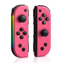 带 8 色 RGB 灯的轻型无线游戏手柄，左右键兼容 Switch/Lite/Switch OLED，带 6 轴陀螺仪、涡轮增压和振动 - 彩色 - 查看 15