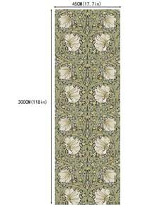 HAOKHOME 1pc,17.7*118in,Vintage Floral Wallpaper,Boho Floral Leaf Self Adhesive Wallpaper,Botanical Peel And Stick Wallpaper,Removable Wallpaper,Wall Murals For Home Kitchen Bedroom Decor By William Morris - Green - View 3
