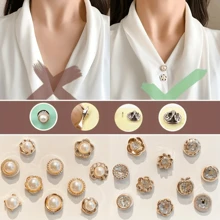 20pcs White Enamel Mini Brooch Pins, Metal Collar Clips, Cardigan Clips, Decorative For Women Shirts, Sweaters, Dresses And Jackets
