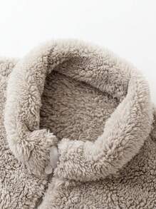 mini bala 男童女童双面羊毛保暖家居服外套 宝宝护胃羊毛外套 - 咖色調 - 查看 6