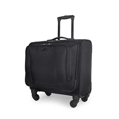  JLY Business Soft Carry-On Suitcase, 15.6'' Laptop Pilot Roller, Anti-Theft Cabin Bag With 4 Spinner Wheels, Black Luggage Travel Suitcase Suitcases Suit Case Durable Travel Luggage Waterproof