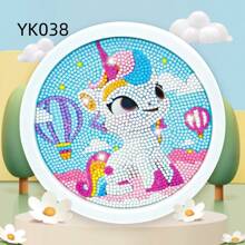 1 件卡通獨角獸鑽石繪畫套件帶框架,diy 貼紙全鑽石簡單玩具材料套裝 - 彩色 - 查看 5
