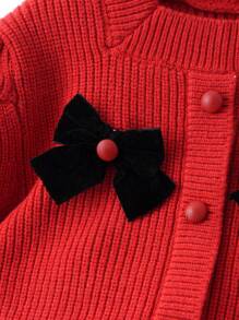 Bộ 2 món áo len cardigan dệt kim cho bé gái + chân váy TUTU - màu đen - Xem 3