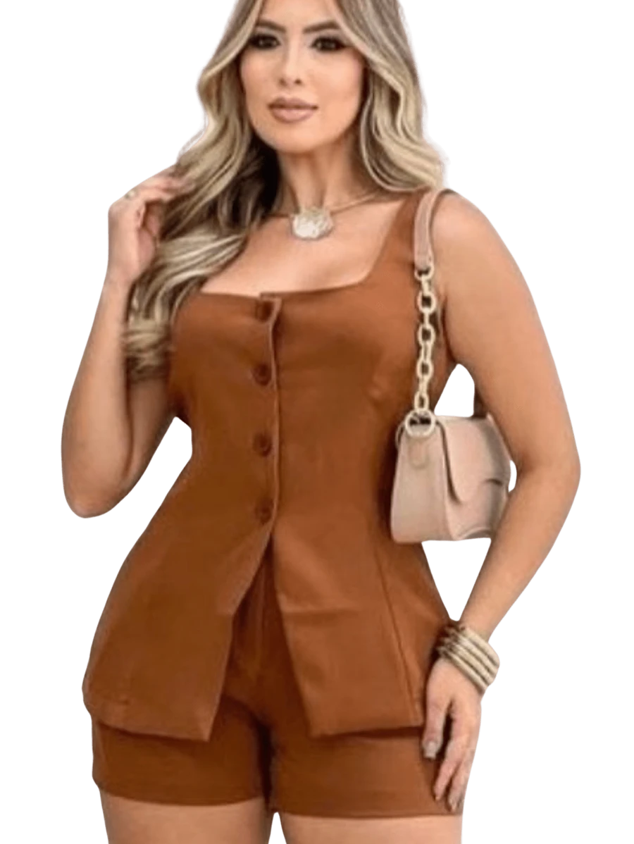 Women's Tailored Set Summer Fashion 2024 - Lạc đà - Xem 1