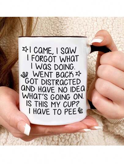 1 peça, xícara de café de cerâmica de 11 onças, xícara de café para idosos, xícara de café divertida, adequada para bebidas quentes ou frias, presente de feriado, presente de aniversário, presente de Halloween, presente de Natal, adequado para presentear amigos e familiares