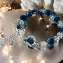 1 件女士甜美穆拉诺玻璃珠手链，泡泡珠装饰多功能手链，独特设计 - 彩色 - 查看 2