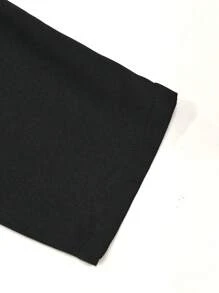 1pc Teen Boy Simple Loose Outdoor Sports Workout Casual Straight Pants, Solid Color, Spring/Autumn/Winter - Black - View 7