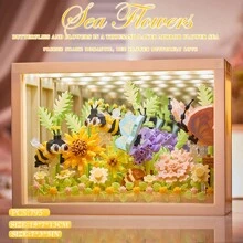 Cornice portafoto ornamentale da comodino con struttura che simula un albero di sakura in legno finto, rifrangente e traslucida, regalo romantico per studenti, amici e anziani per Natale e Ringraziamento - multicolore - Visualizzare 14