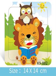 9 Stücke aus dickem Puzzle-Schaumstoff-Material mit Flachmuster von Koala/Giraffe/Krokodil, lustiges Cartoon-Tiermuster, Kinderspiel-Lernspiel-Geschenk zur Bildung