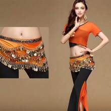 女士波浪形肚皮舞腰带臀巾 女士甜美肚皮舞金币臀巾裙裹身裙喧闹 - 彩色 - 查看 4