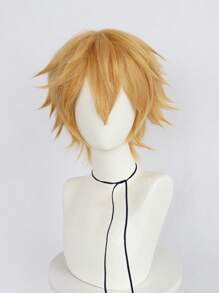 短层尖刺蓬松直发 10 英寸黑绿金发灰橙白色动漫角色扮演假发带刘海适合帅酷男士男孩成人或儿童卡通人物头发万圣节角色扮演派对假发自然外观耐热合成头发带刘海假发适合日常学校服装穿着经典时尚假发适合节日感恩节生日礼物适合圣诞节装饰和 1 个假发帽 - 需要自己造型 - 黃色 - 查看 4