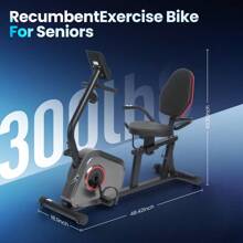 Recumbent Exercise Bike, Stationary Exercise Bike Indoor Cycling Bike For Senior With 8 Levels Adjustable Resistance With LCD Monitor For Home - 黑與白 - 查看 5