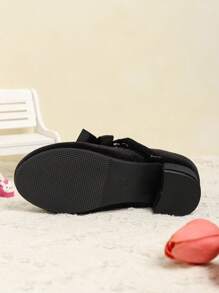 1 Pair New Fashion High Heeled Shoes For Little Girls, Suitable For Party, Wedding, Dance Performance, Outdoor Casual Wear, Fit For Autumn And Winter
