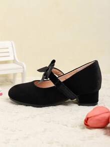1 Pair New Fashion High Heeled Shoes For Little Girls, Suitable For Party, Wedding, Dance Performance, Outdoor Casual Wear, Fit For Autumn And Winter
