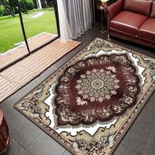1 tấm thảm vuông họa tiết hoa cổ điển phong cách Bohemian, thích hợp cho trang trí phòng ngủ và phòng khách, sử dụng trong nhà, thảm trải sàn, phụ kiện phòng tắm, trang trí lối vào trường học, phòng tắm, trang trí nhà bếp - Đỏ - Xem 9