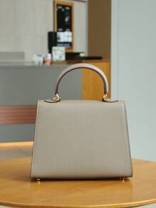 High-End Fashion Women's Handbag, Elegant Mini Handbag With Palm Print, Workplace Commute Versatile Tote, Exquisite Structured Mini Square Shoulder Crossbody Bag