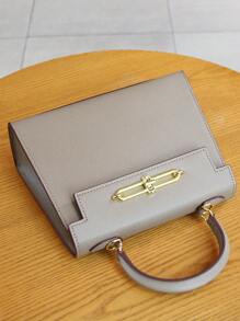 High-End Fashion Women's Handbag, Elegant Mini Handbag With Palm Print, Workplace Commute Versatile Tote, Exquisite Structured Mini Square Shoulder Crossbody Bag