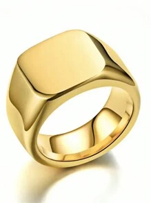 Custom Photo Rings Men's Big Flat Surface Personalized Engraving Text Name