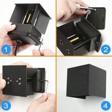 12W Outdoor Wall Light, IP65 Waterproof LED Wall Washer With Adjustable Beam, Aluminum Black Indoor Wall Sconce 6500K White Suitable For Garden, Bathroom, Bedroom, Living Room, Kitchen - 白紅光 - 查看 6