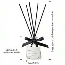 1 Set Diffusore di canne da 50ml/1,69 once, bottiglia diffusore in vetro trasparente e rotonda, set aromaterapia alla gardenia, per la decorazione della casa, camera da letto, ripiano del bagno, deodorante profumato