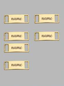 Custom Text Metal Shoe Lace Charms, Decorative Shoe Buckles For Outdoor Shoes, Canvas Shoes Metal Shoe Accessories, Suitable For Daily Wear, Can Be Given As Gifts To Family And Friends - Gold - View 3