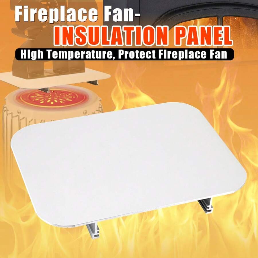1pc White Fireplace Fan Heat Shield, High Temperature Insulation Pad, For Home & Outdoor Use - White - View 1