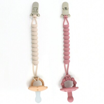 Novo Corrente de Chupeta de Silicone da Moda, Clipe de Chupeta em Formato de Coração Fofo, Adequado para a Maioria das Chupetas e Dentição, Presente de Bebê, Presente de Natal