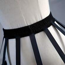 1pc Black & White Hollow 5-Steel Birdcage Fishbone Petticoat, Adjustable Costume Cosplay Underskirt For Wedding Dress