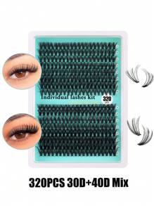 320 Cụm D Curl Lông Mi Riêng Lẻ Chiều Dài Hỗn Hợp 9-16mm, Tự Làm Tại Nhà Mi Giả Nối Dài Hàng Ngày, Mềm Mại Và Tự Nhiên, Đen Dày 30D 40D 50D 60D 80D 100D, Dễ Sử Dụng, Mi Phân Đoạn Làm To Mắt Bạn - D - Xem 10
