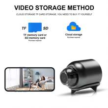 1080P 迷你 WiFi 安全摄像头，2.4G WiFi 监控摄像头，带夜视、运动检测、家庭安全摄像头、广角 IP 摄像头