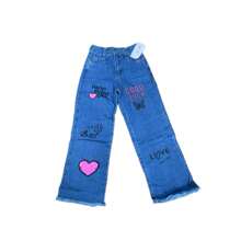 Wide Leg Jeans For Kids Fashion - Rửa trung bình - Xem 2