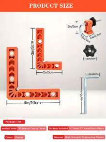 3-Inch 6pcs, 4-Inch 4pcs, 6pcs Clamps Woodworking 90 Degree Square Ruler Set, Home Decor DIY Tools, Suitable For Making Frames, Cabinets, Boxes, Christmas Manual Tool Set/Holiday Party Woodworking Tools