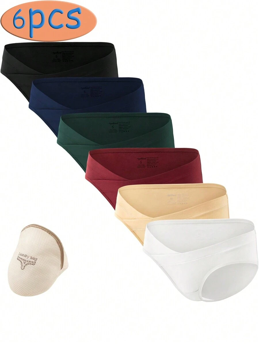 Women's Maternity Underwear, Bikini, Cotton Maternity Underwear, Soft And Elastic, Comfortable And Breathable - Black Beige White Wine Red Dark Blue Dark Green - View 1