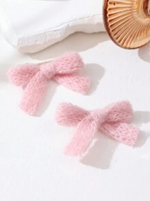 14 件秋冬多巴胺主题彩色针织蝴蝶结发夹套装，Y2K 少女甜美优雅发饰，适合日常装扮，学院风格发饰发夹 - 彩色 - 查看 9