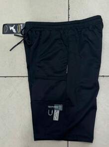 SUN CAI BERMUDAS MEN'S SWEATSHIRT IMPORTED SPORTY CASUAL SPORT SHORTS WITH POCKETS - 黑色 - 查看 3