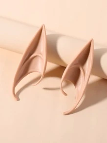 1pair Fashionable Exaggerated Short Ear Shaped Plastic Earrings For Festivals And Parties