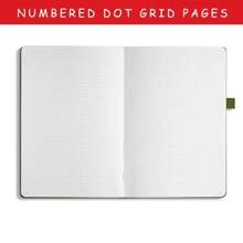 Journal à pois de type Bullet A5 pour la créativité - Cahier à grille de points de 100 g/m², avec 160 pages numérotées et une reliure à plat, idéal pour un usage personnel, les objectifs et l'organisation
