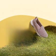 Skechers Slip-On Comfort Loafers With Soft Soles, Velvet Texture Casual Shoes