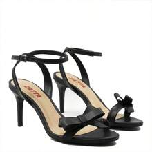 ZATTA Carina Bow Sandal With Medium Thin Heel - 黑色 - 查看 2
