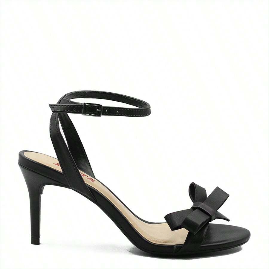 ZATTA Carina Bow Sandal With Medium Thin Heel - 黑色 - 查看 1