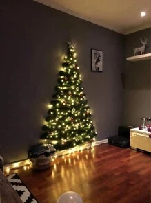 1 peça 540 cm Guirlanda de Natal, Decoração de parede de árvore de Natal faça você mesmo, Guirlanda de Natal Guirlanda de pinho artificial Guirlanda verde macia para decoração de festa de casamento de Natal, Decoração de fundo de festa de Natal