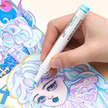 90 màu bút dạ Acrylic, bút dạ Acrylic tối giản màu xanh lá cây, màu da và màu xám dành cho học sinh, vẽ tranh tự làm, vẽ Graffiti, bút màu để vẽ truyện tranh, đồ dùng nghệ thuật chuyên nghiệp - pha trộn màu, chống thấm nước, không lem - 90 màu - Xem 11