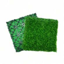 Artificial Grass Turf Tiles Interlocking Set Of 35pcs, Fake Grass Tiles Self-Draining For Pet Indoor/Outdoor Flooring Decor, 12x12in Grass Green,ElegantAbode