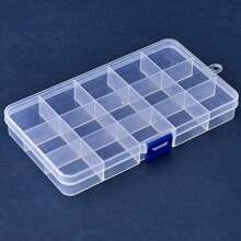 1入組15格漆封印章頭收納盒（不包括封印章頭），透明塑料首飾收納盒，帶網格和蓋子，大容量，方便攜帶和存儲 - 無色 - 查看 11