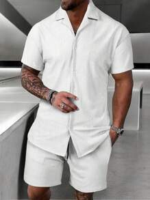 Men's Comfortable Fashion Polo Shirt - 白色 - 查看 2