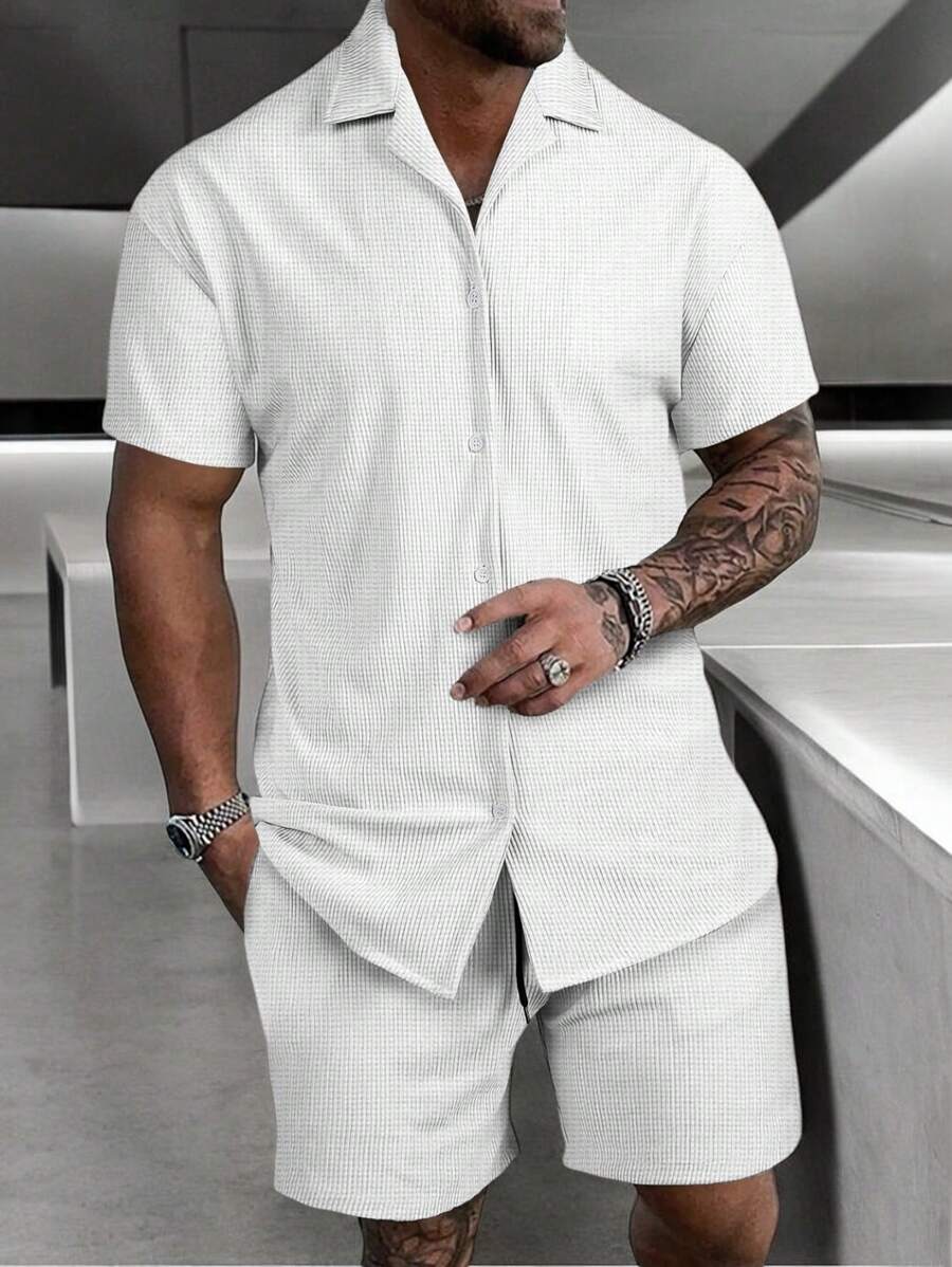 Men's Comfortable Fashion Polo Shirt - 白色 - 查看 1