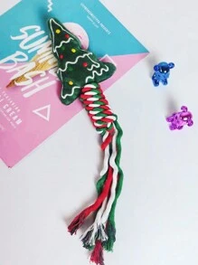 2 件圣诞宠物毛绒吱吱咬嚼玩具，宠物互动游戏 - 彩色 - 查看 5