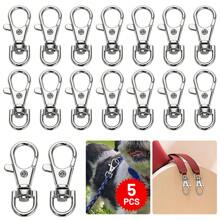 20Set (5pcs/Set)Lobster Swivel Clasp D Ring Key Ring Keychain Lanyard Finding Silver Tone - Silver - View 2