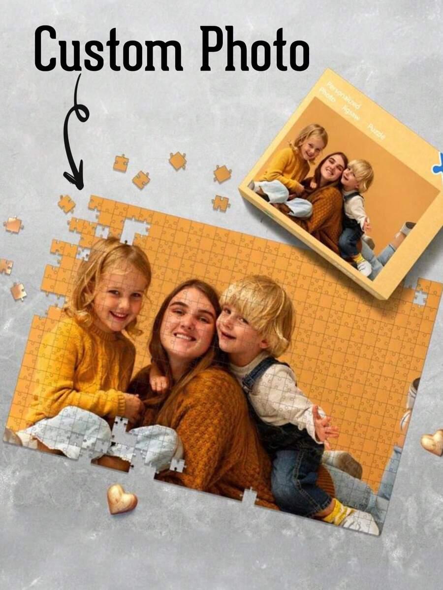 1件定制照片拼图，定制拼图，个性化拼图，35/150/300/500/1000片，照片拼图，成人定制拼图，照片拼图，家庭回忆/男士，婴儿玩具，幼儿玩具，学前玩具，儿童玩具，照片定制拼图，可重复使用，精致，可爱，色彩缤纷，萌趣，定制，独特，个性化，婴儿玩具，周年纪念，生日，母亲节礼物，定制积木玩具和拼图，装点您的家，家庭礼物 - 彩色 - 查看 1